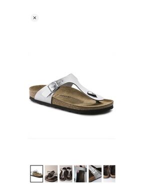 Silver Birkenstocks Giselle cork woman’s 10 boho summer beach vaycay clean girl